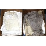 Assorted costume including gents white shirts, night dresses, underskirt, white linen waistcoat,