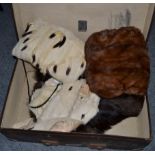 Assorted fur accessories, including a Jaysam silver tipped fox fur shoulder cape, another similar