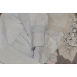 Assorted White Cotton and Bed and Table Linen, some with embroidered detailing and crochet edging