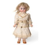Jumeau Bisque Socket Head Doll, stamped in red 'Tete Jumeau' and impressed 44_27, with blond wig,