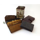 Assorted Needle Cases, comprising a Late 19th Century Card Example with Folding Sides, mounted