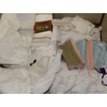 Assorted White Linen and Costume, including linen sheets in original packaging by Horrockses and