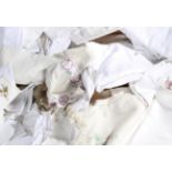 Assorted White Linen, including table linen, bed linen, many with embroidered decoration and lace/