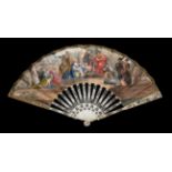 The Family of Darius before Alexander: A Fine 18th Century Carved and Pierced Ivory Fan, with
