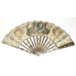 Venus and Adonis: A Fine 18th Century Mother-of-Pearl Fan, circa 1760's, the monture carved,