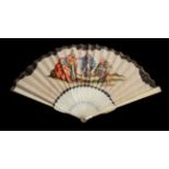 Jacob and Leban: A Circa 1740 European Fan, the double paper leaf painted in gouache with gold