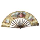 The Toy Seller: An Unusual 18th Century Fan, with a tortoiseshell monture, the upper guards