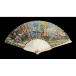 The Toilet of Venus: An Early 18th Century Italian (?) Fan, the vellum leaf mounted à l'anglaise, on