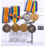 Three First World War R.A.M.C. Pairs, each with photocopy of Medal Index card and comprising British