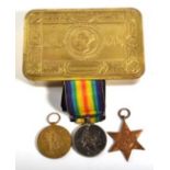 A First World War Pair, comprising British War Medal and Victory Medal, awarded to R-22129 PTE A.J.