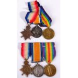 Two First World War R.A.M.C. Trios, each comprising 1914-15 Star, British War Medal and Victory