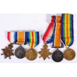 Two First World War R.A.M.C. Trios, each comprising 1914-15 Star, British War Medal and Victory