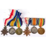 Two First World War R.A.M.C. Trios, each comprising 1914-15 Star, British War Medal and Victory