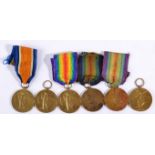 Six First World War Victory Medals, awarded to:- 52521 DVR.H.PARKINSON. R.E.; 193796 BMBR.J.