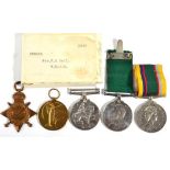 A Group of Three Medals, comprising a Volunteer Long Service Medal (Edward VII), awarded to 3465 C.