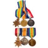 Two First World War R.A.M.C. Trios, each comprising 1914-15 Star, British War Medal and Victory