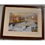 After Peter Allis, Middle Falls, Aysgarth Falls, Wensleydale, limited edition print 2/350, signed in