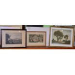 Miscellaneous prints including after Burnet 'Greenwich Pensioners...' and after Hearne 'N.E. View of