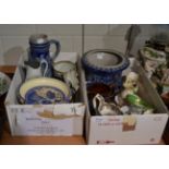 A group of ceramics to include German stoneware; Royal Worcester jug; Chameleon Ware shallow bowl;