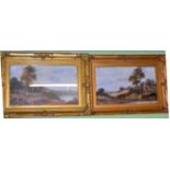 A pair of 19th century gilt framed oils