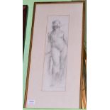 Stanley Ayres (20th century) Standing nude, signed, pencil