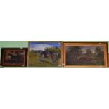 A.B 19th century English School, study of a horse, oil on canvas; H M Mackenzie, painting of