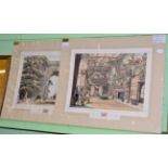 After R Peacock, Longleat House, 'The Grand Entrance and Porter's Lodge' coloured lithographs (2)