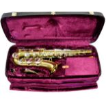 Tenor Saxophone by Lafleur, serial number 173913, imported by Boosey & Hawkes (London), lacquered