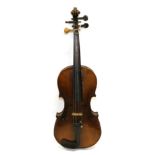 Violin 14 1/4 two piece back, with no label (cased)