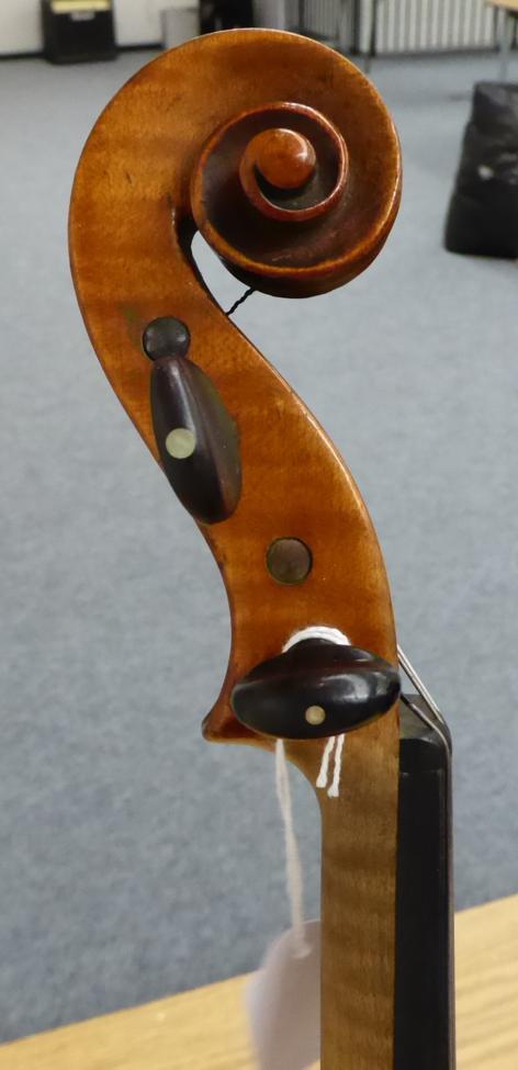 Viola 15 3/4'' two piece back, with ebony fingerboard, width upper bout 7 7/8'', middle 5 3/8'', - Image 8 of 18
