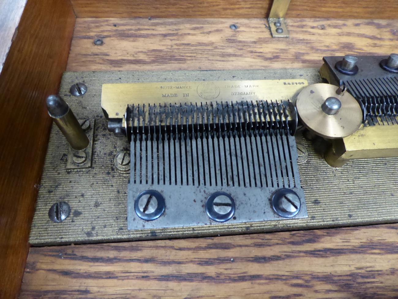 Symphonium Disc Music Box playing 8 1/4'' discs, with twin combs 'Schutz-Marke' numbered 262766, - Image 6 of 6