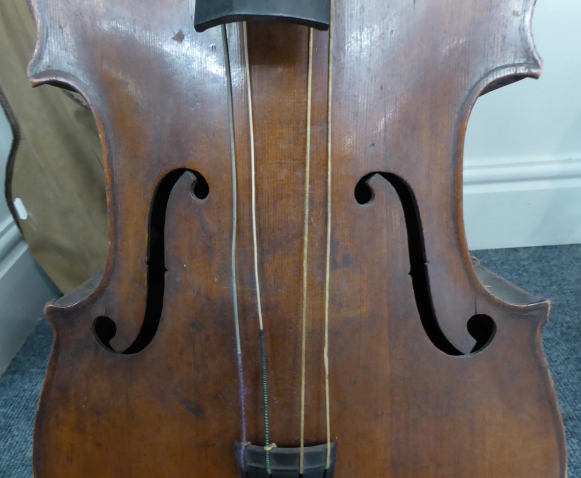 Cello (Small Size) 22 1/2'' one piece back, stamped 'Young' with four indistinct marks on back of - Image 12 of 12