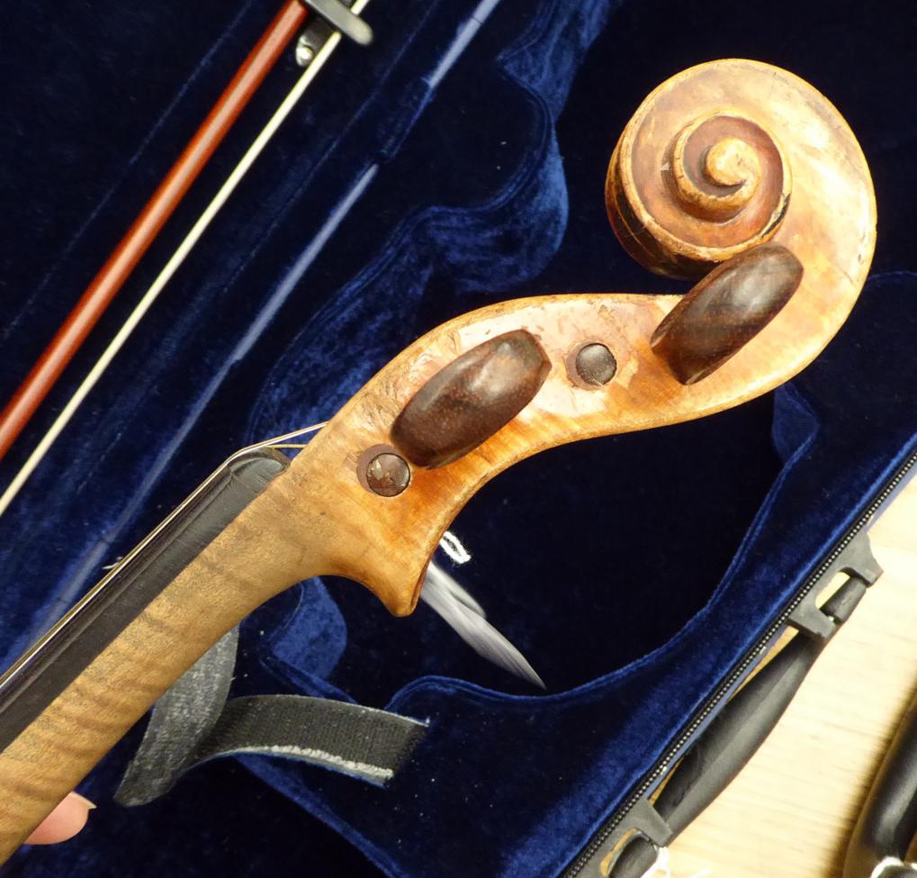 Violin 14'' two piece back, ebony finger board, label reads 'Vuillaume, a Paris, rue croix de petits - Image 7 of 14