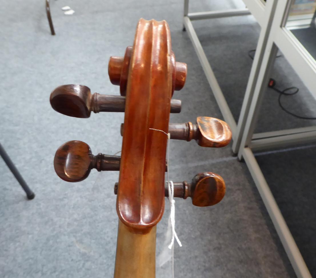 Violin 14'' two piece back, ebony fingerboard, has internal writing presumably written by a repairer - Image 9 of 17