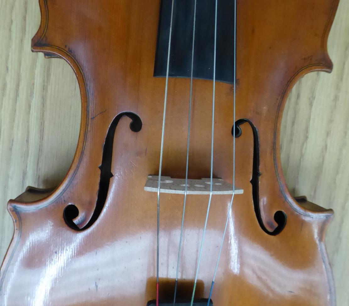 Viola 15 3/4'' two piece back, with ebony fingerboard, width upper bout 7 7/8'', middle 5 3/8'', - Image 13 of 18