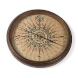 George Adams (London) Compass in glazed oak case with paper label bearing maker's name 8 1/2'', 21