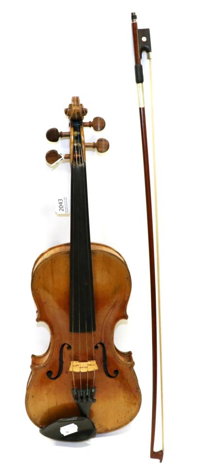 Violin 14'' two piece back, ebony finger board, label reads 'Vuillaume, a Paris, rue croix de petits