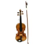 Violin 14'' two piece back, ebony finger board, label reads 'Vuillaume, a Paris, rue croix de petits