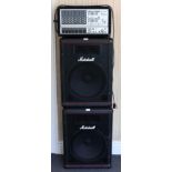 Marshall P6115H Speakers 175w RMS, a pair, together with a Phonic Power Pod 740 powered mixer (lacks
