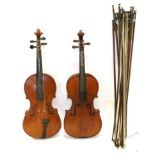 Violin 14 1/4'' one piece back, with label 'Franciscus Gobetti Fecit Venitus Anno ...'', cased (