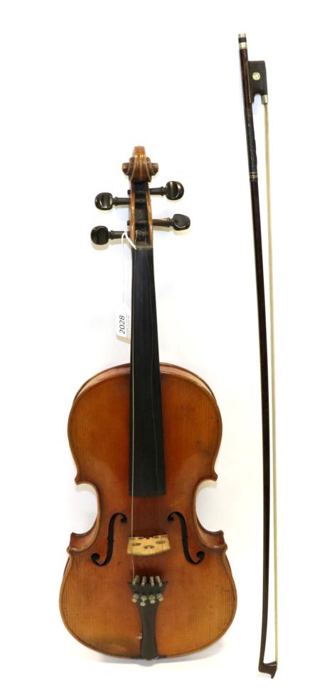 Violin 14 1/4'' two piece back, label reads 'Nicolaus Amatus fecit in Cremona 16**, on back of