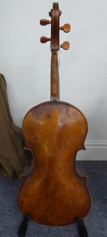 Cello (Small Size) 22 1/2'' one piece back, stamped 'Young' with four indistinct marks on back of - Image 4 of 12