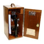 W Watson (London) 'Greenought' Stereo Dissection Microscope black lacquered finish, with rack and