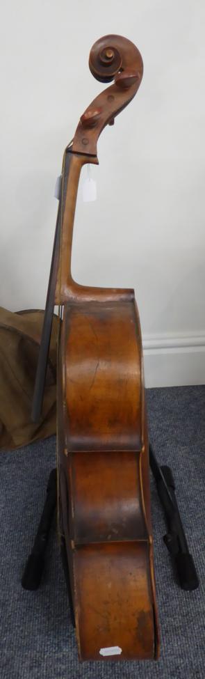Cello (Small Size) 22 1/2'' one piece back, stamped 'Young' with four indistinct marks on back of - Image 3 of 12