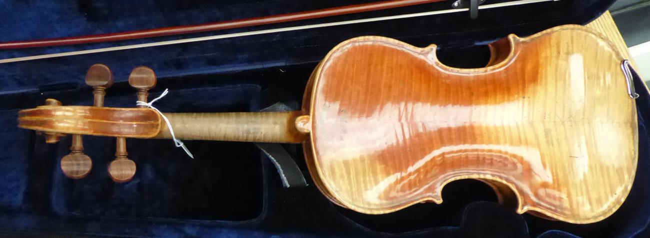 Violin 14'' two piece back, ebony finger board, label reads 'Vuillaume, a Paris, rue croix de petits - Image 4 of 14