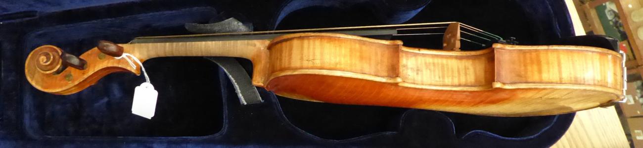 Violin 14'' two piece back, ebony finger board, label reads 'Vuillaume, a Paris, rue croix de petits - Image 3 of 14