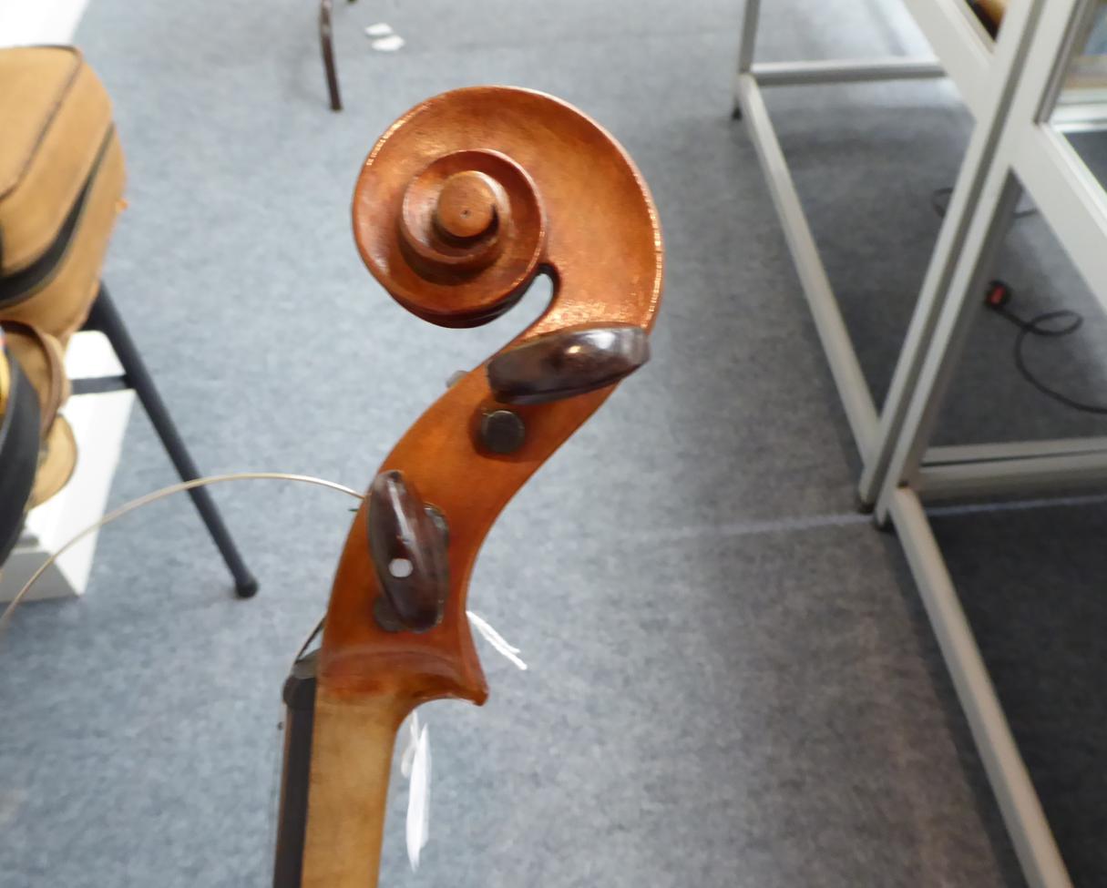 Violin 14'' two piece back, ebony fingerboard, has internal writing presumably written by a repairer - Image 8 of 17