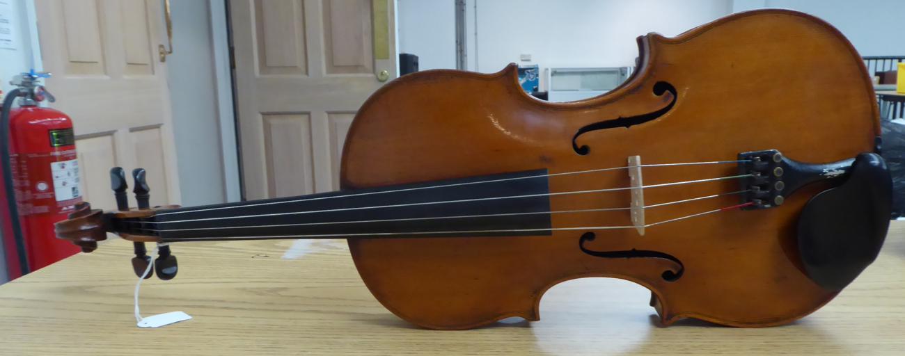 Viola 15 3/4'' two piece back, with ebony fingerboard, width upper bout 7 7/8'', middle 5 3/8'', - Image 2 of 18