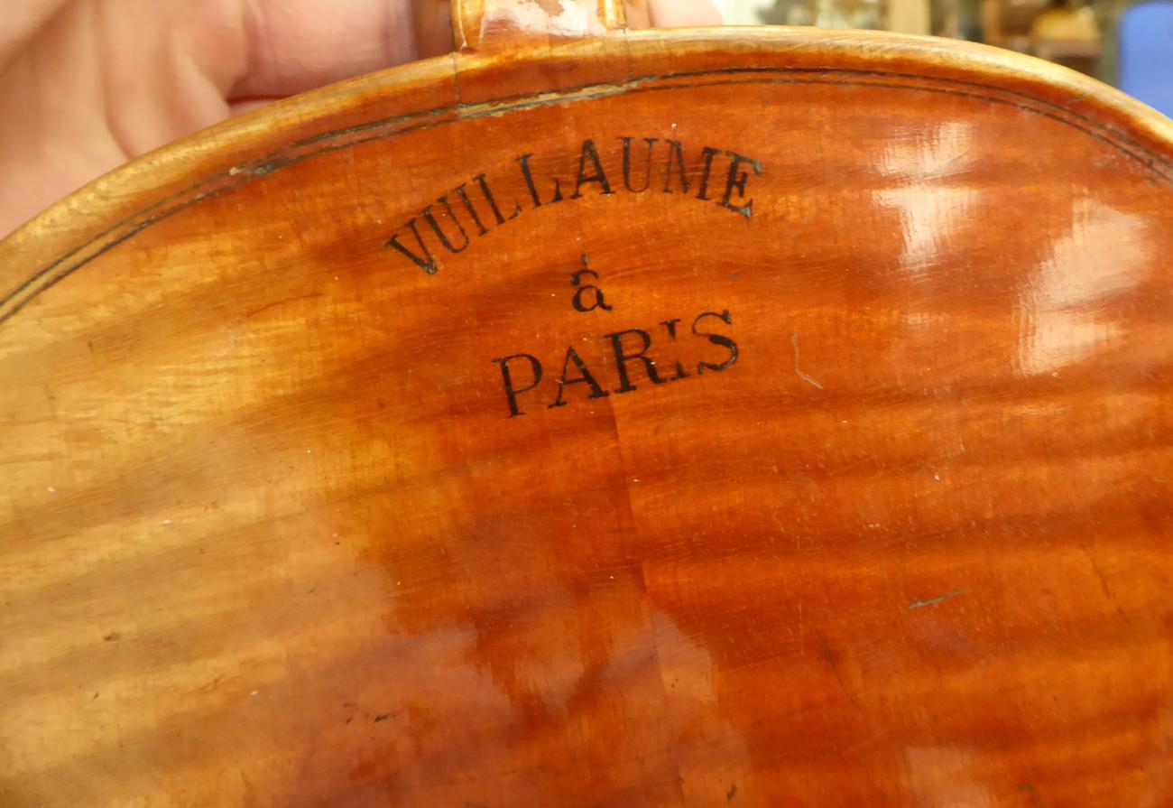 Violin 14'' two piece back, ebony finger board, label reads 'Vuillaume, a Paris, rue croix de petits - Image 9 of 14