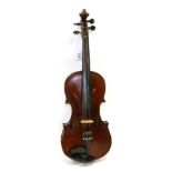 Violin 13'' two piece back, ebony fingerboard, with label 'The Maidstone, Murdoch & Murdoch Co.